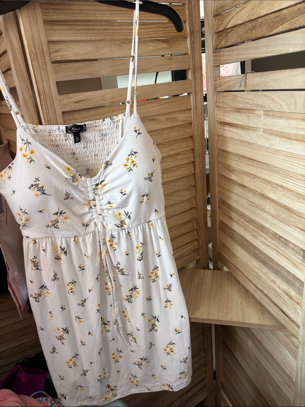 Derek Heart Maternity Top with Yellow Floral Print Large